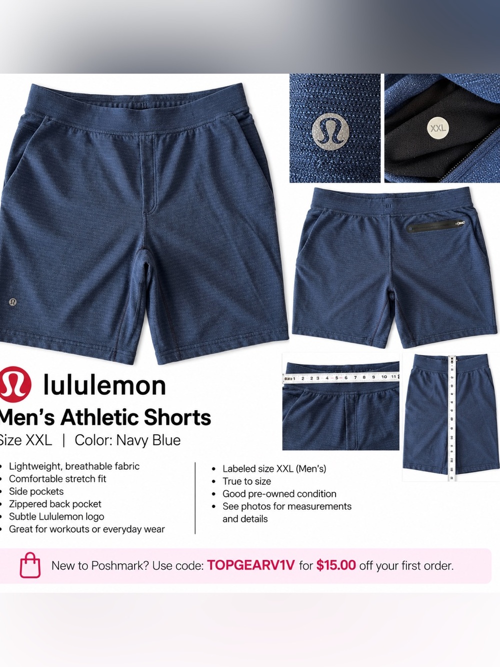 lululemon
Men's Athletic Shorts
Size XXL | Color: Navy Blue